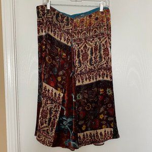 etro multi color a-line velvet skirt